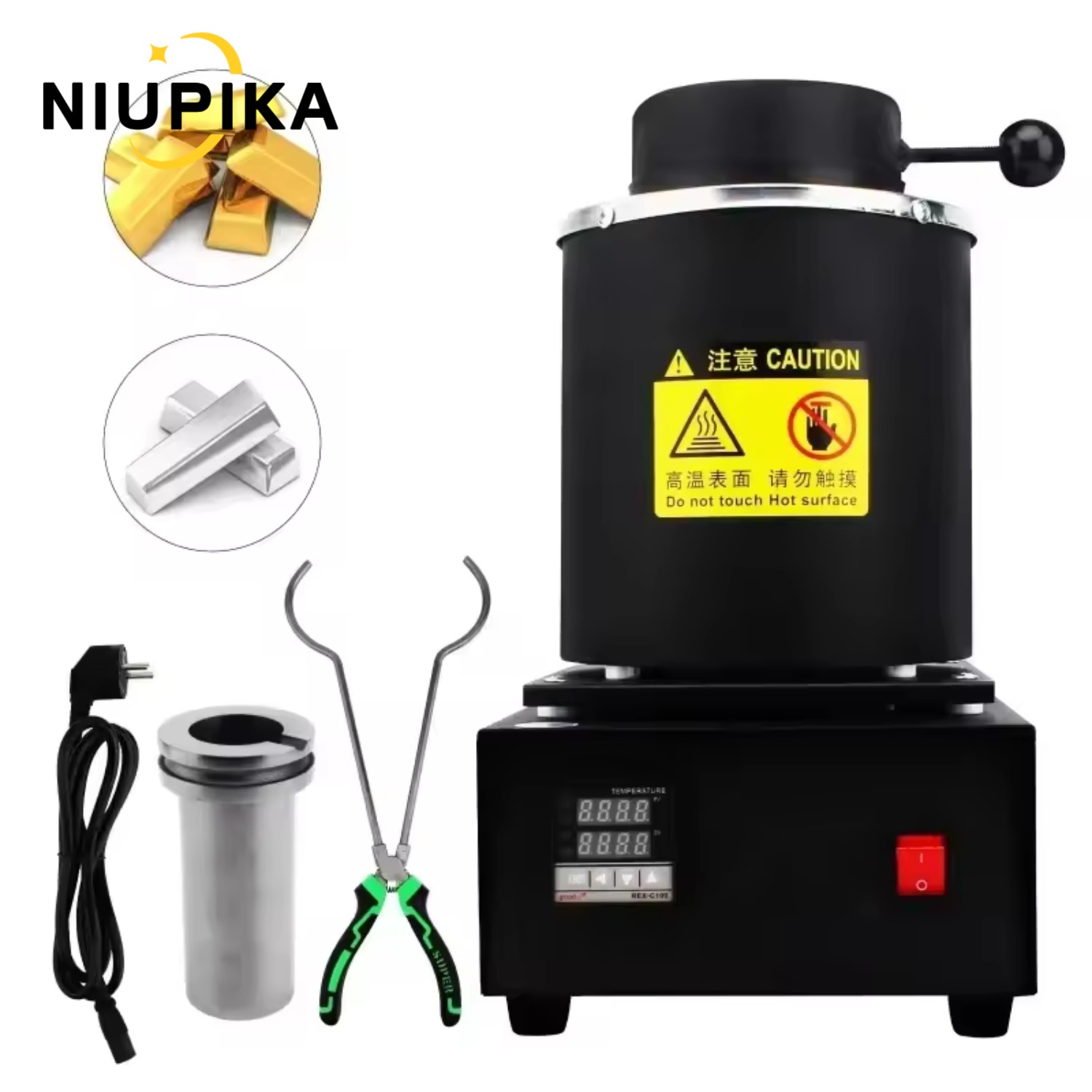 Gold Melting Furnace Crucible 2Kg - NIUPIKA Electric Gold Melting Furnace with