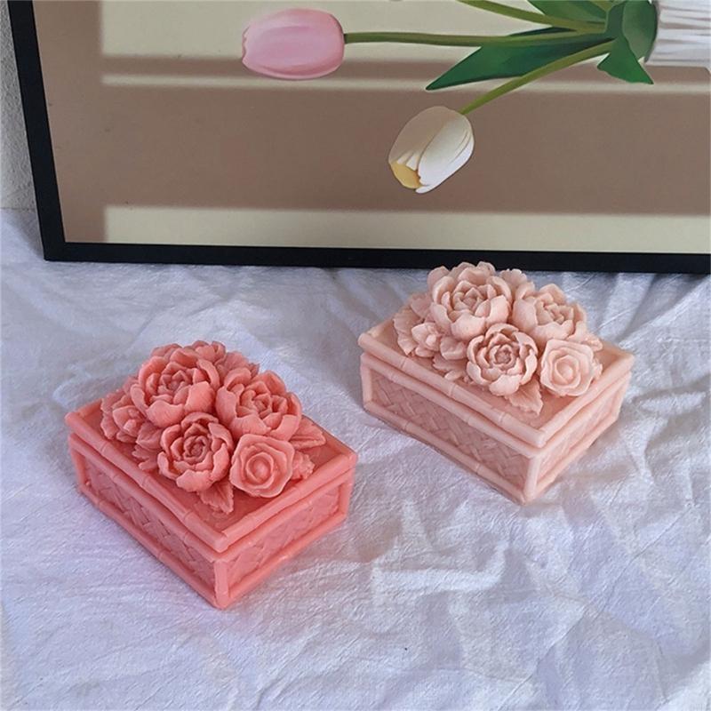 97BA Peony Storage Box Epoxy R - Casting Mold Jewelry Silicone Rubber recension och pris