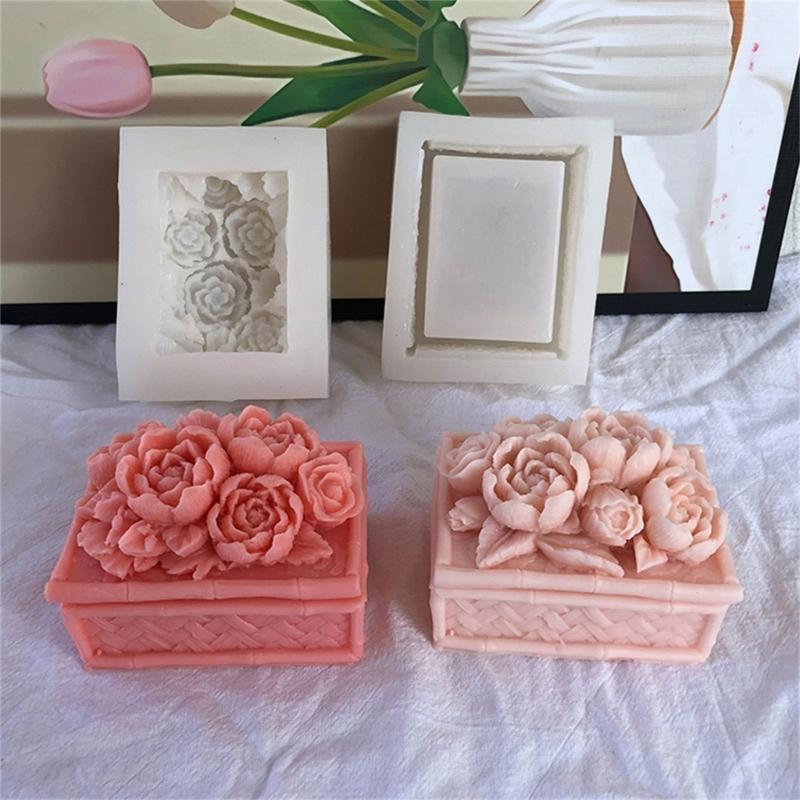 97BA Peony Storage Box Epoxy R - Casting Mold Jewelry Silicone Rubber recension och pris