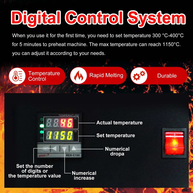 1/2/3 Kg 2000F Mini Digital Go - Gold Melting Furnace Crucible 2Kg recension och pris