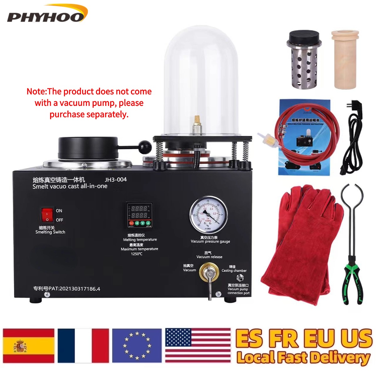 110V Vacuum Jewelry Casting Ma - Gold Melting Furnace Crucible 2Kg recension och pris