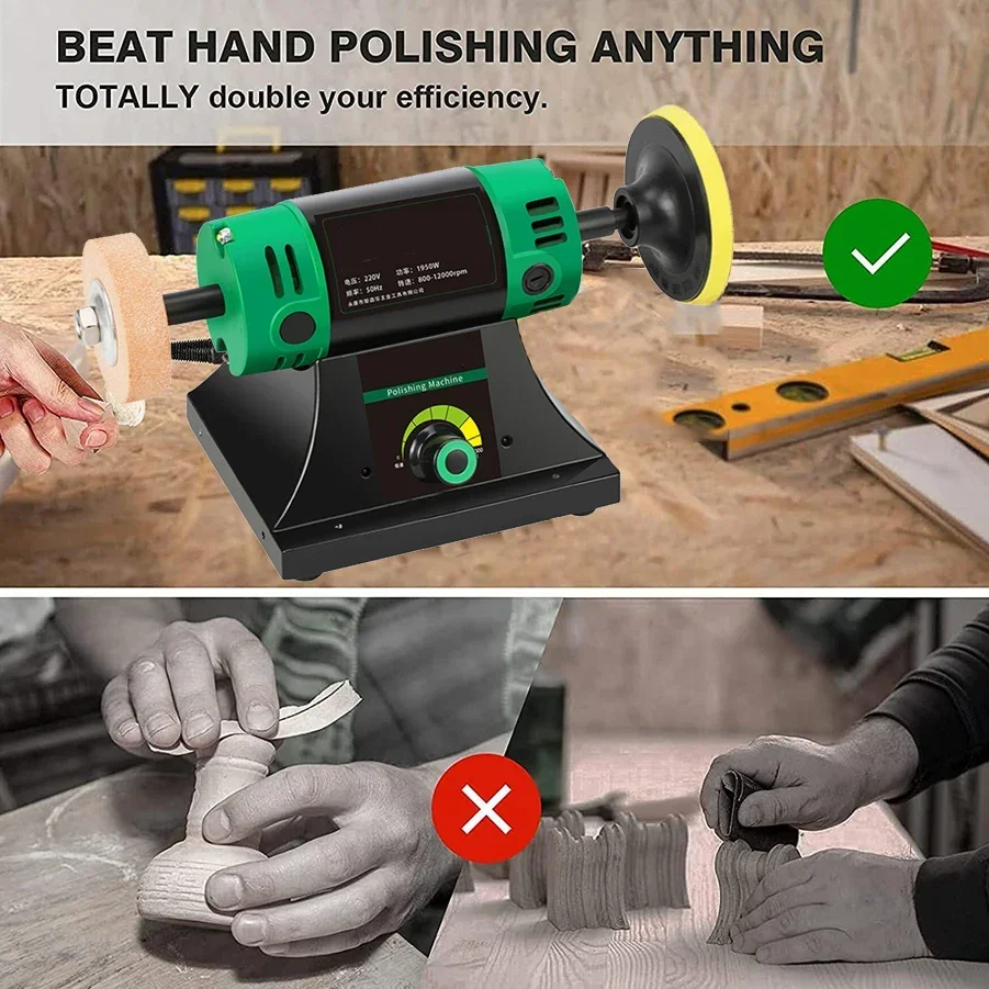 2025 1950W Variable Speed Benc - Bench Buffer Jewelry Polishing Machine recension och pris