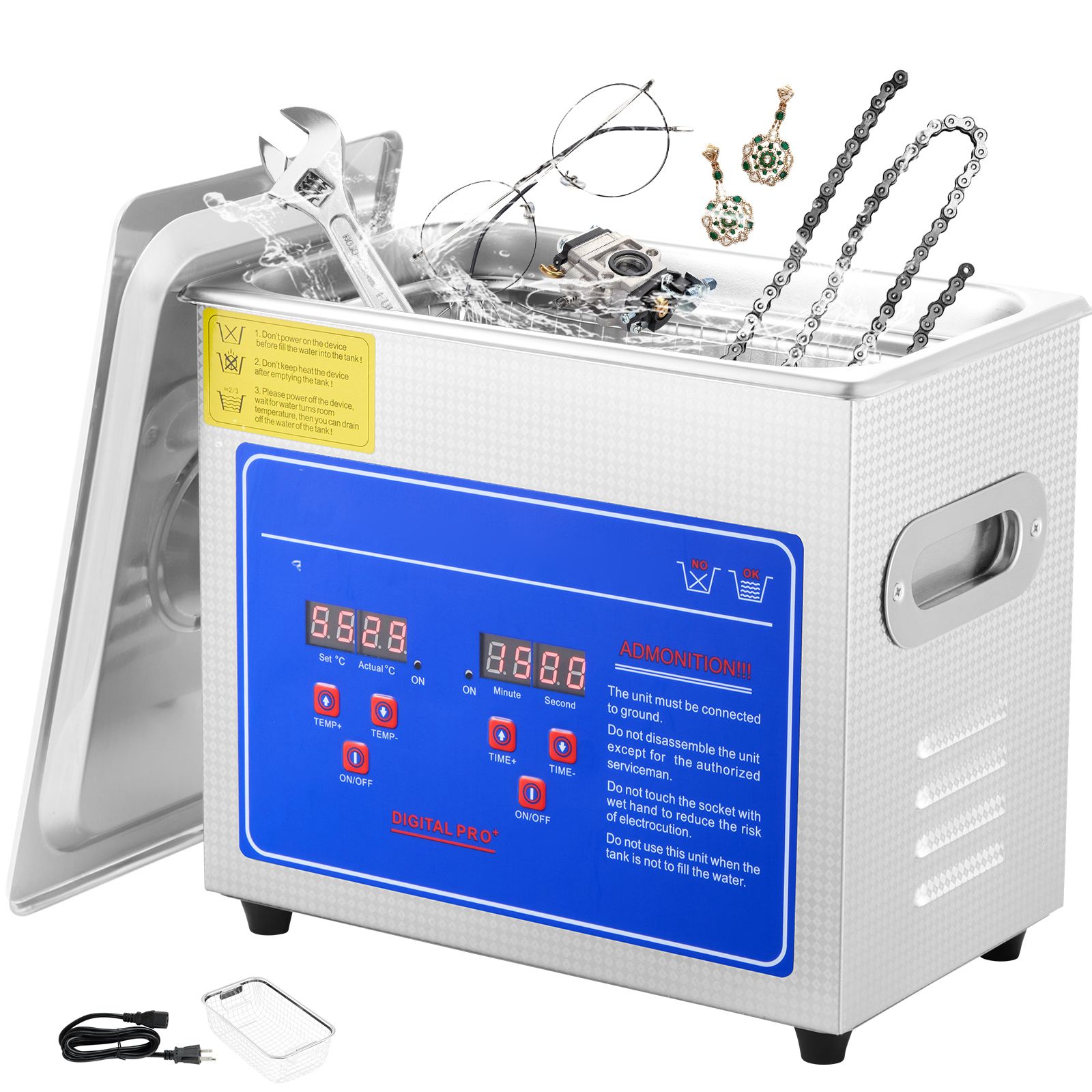 Ultrasonic Cleaner with Digita - Ultrasonic Jewelry Cleaner Digital Timer recension och pris
