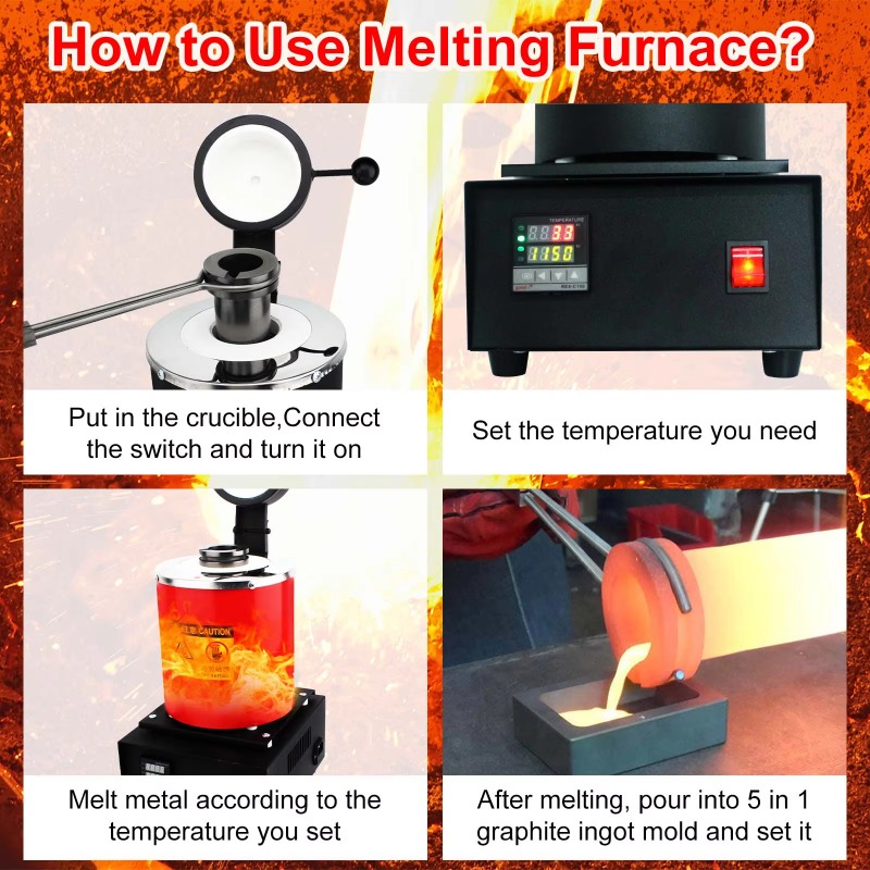 1/2/3 kg 2000F Mini Digital Go - Gold Melting Furnace Crucible 2Kg recension och pris
