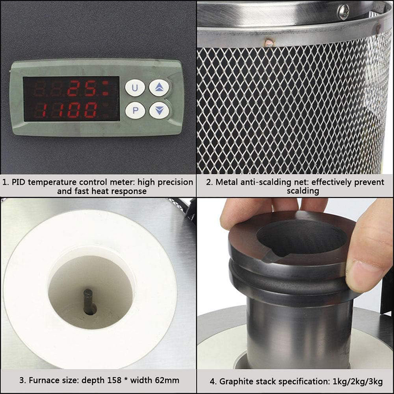 Mini Electric Gold Melting Fur - Gold Melting Furnace Crucible 2Kg recension och pris