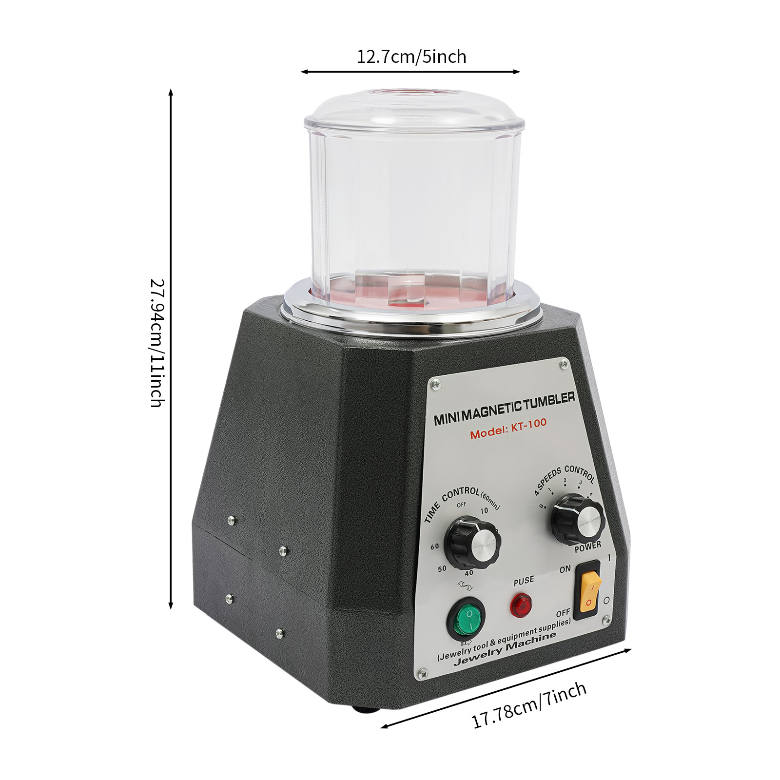 110V 0.2KW KT-100 Magnetic Tum - Jewelry Magnetic Tumbler Polisher Pin recension och pris