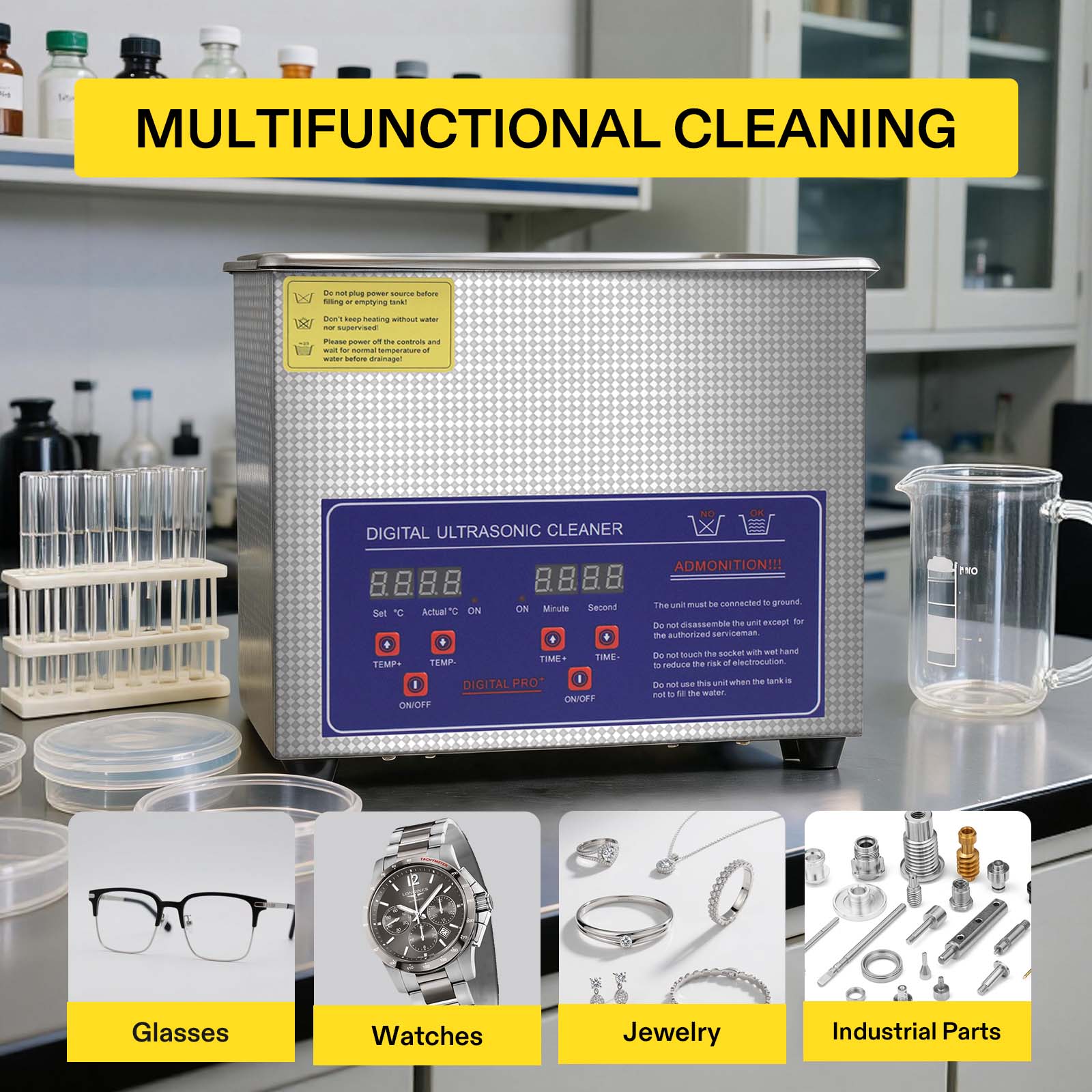 Portable Cleaning Washing Mach - Ultrasonic Jewelry Cleaner Digital Timer recension och pris