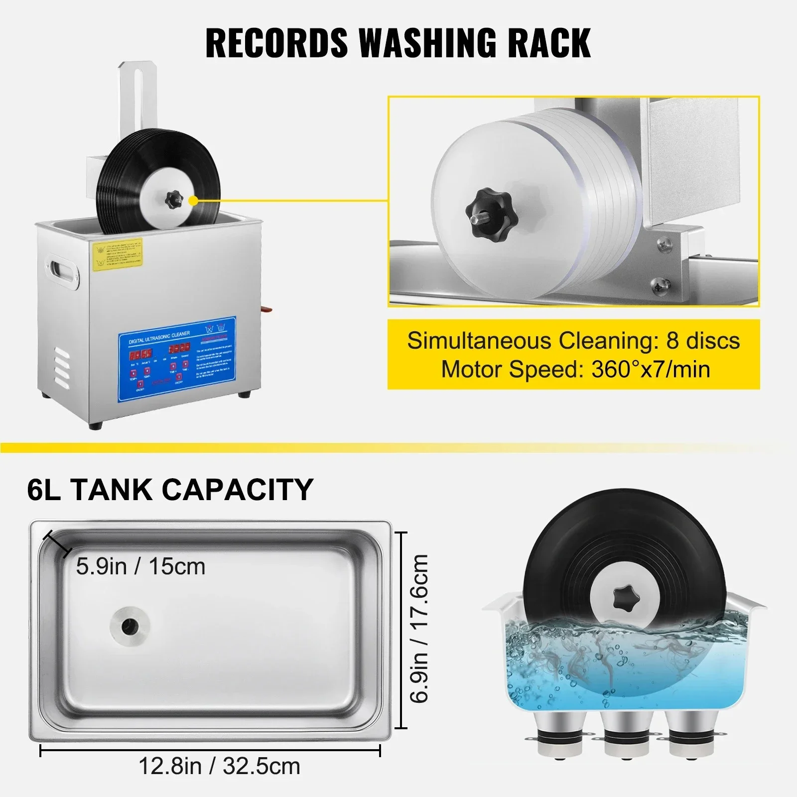 SIHAO Industrial Ultrasonic Pa - Ultrasonic Jewelry Cleaner Digital Timer recension och pris